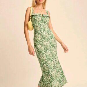 Reformation Tancy midi dress Floral Green Dress NWT Size 8